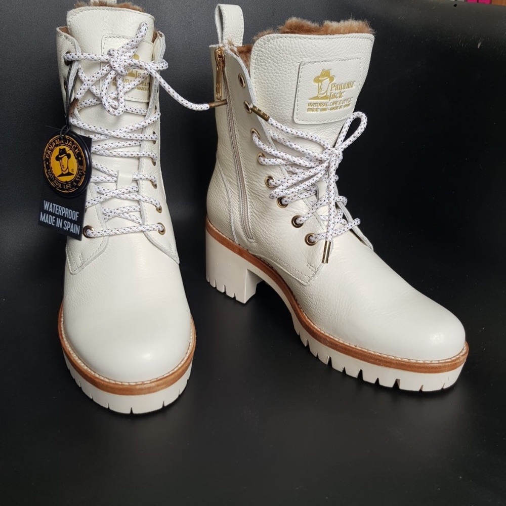 Waterproof Fur lined leather combat boots NEW - Picture 4 of 15